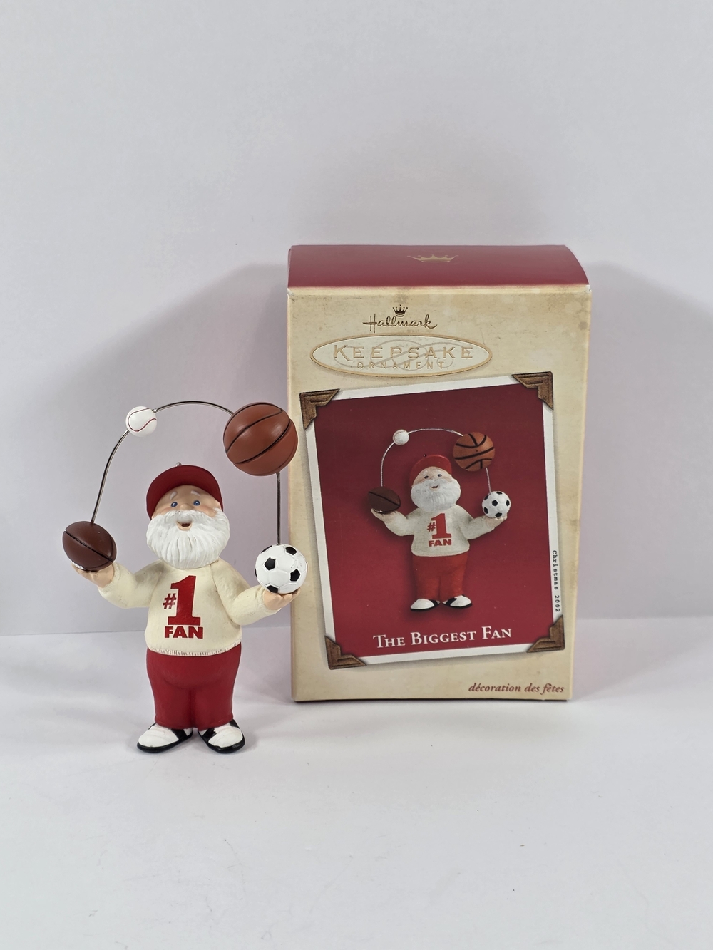 2002 Hallmark The Biggest Fan Santa Claus Keepsake Christmas Ornament